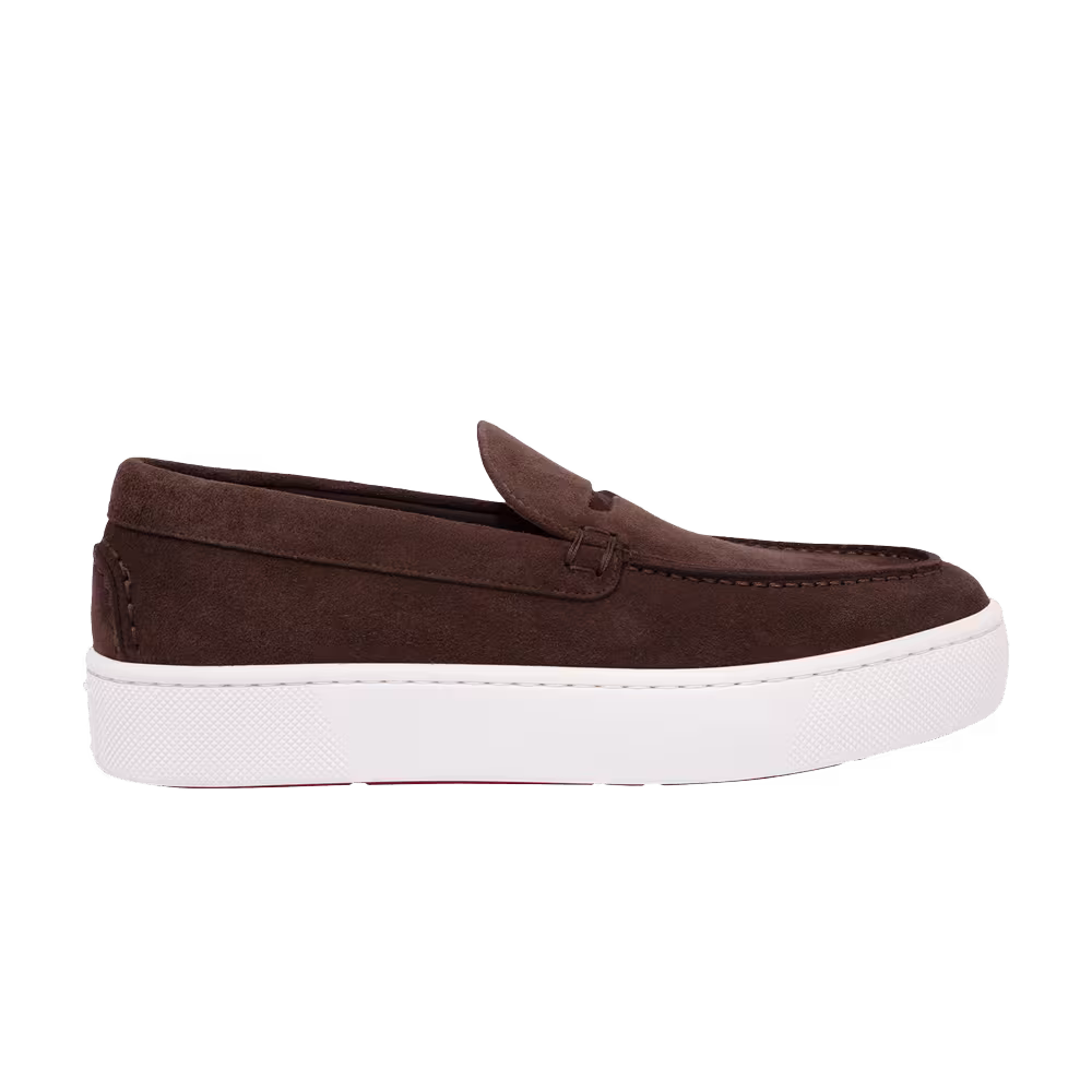 Christian Louboutin Paqueboat Flat Crosta Retournee Dark Brown