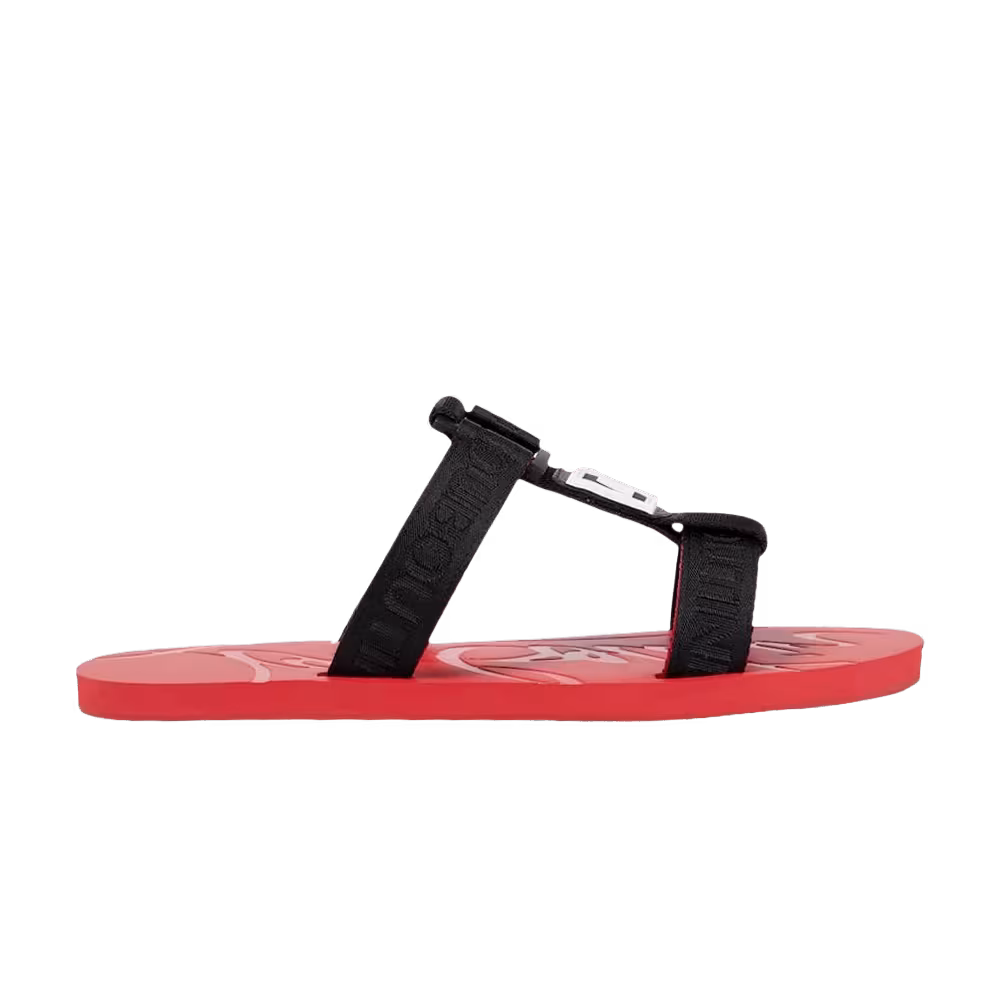Christian Louboutin Surf Flat Slide Black Red