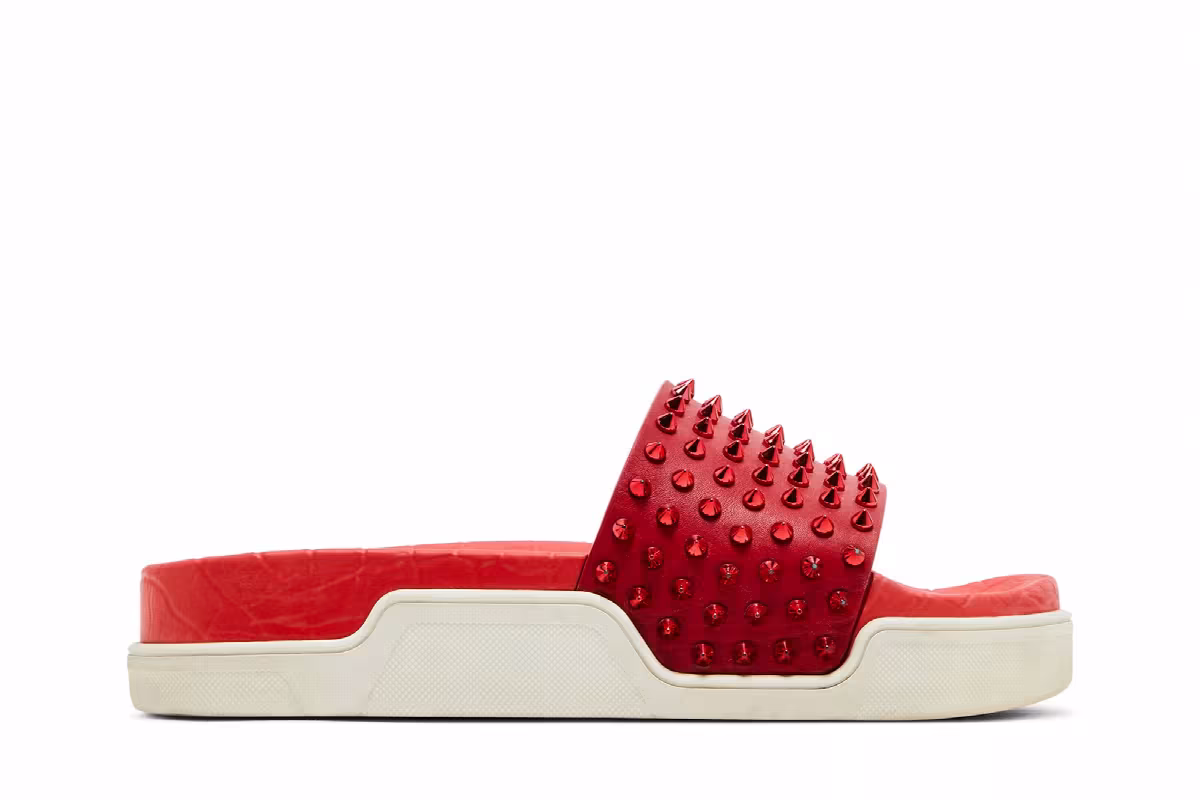 Christian Louboutin Pool Fun Slide Red, view 2