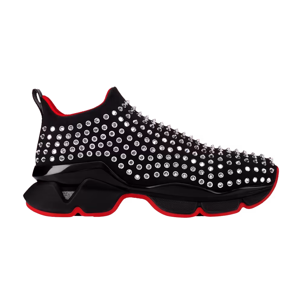 Christian Louboutin Spike Sock Silver Black