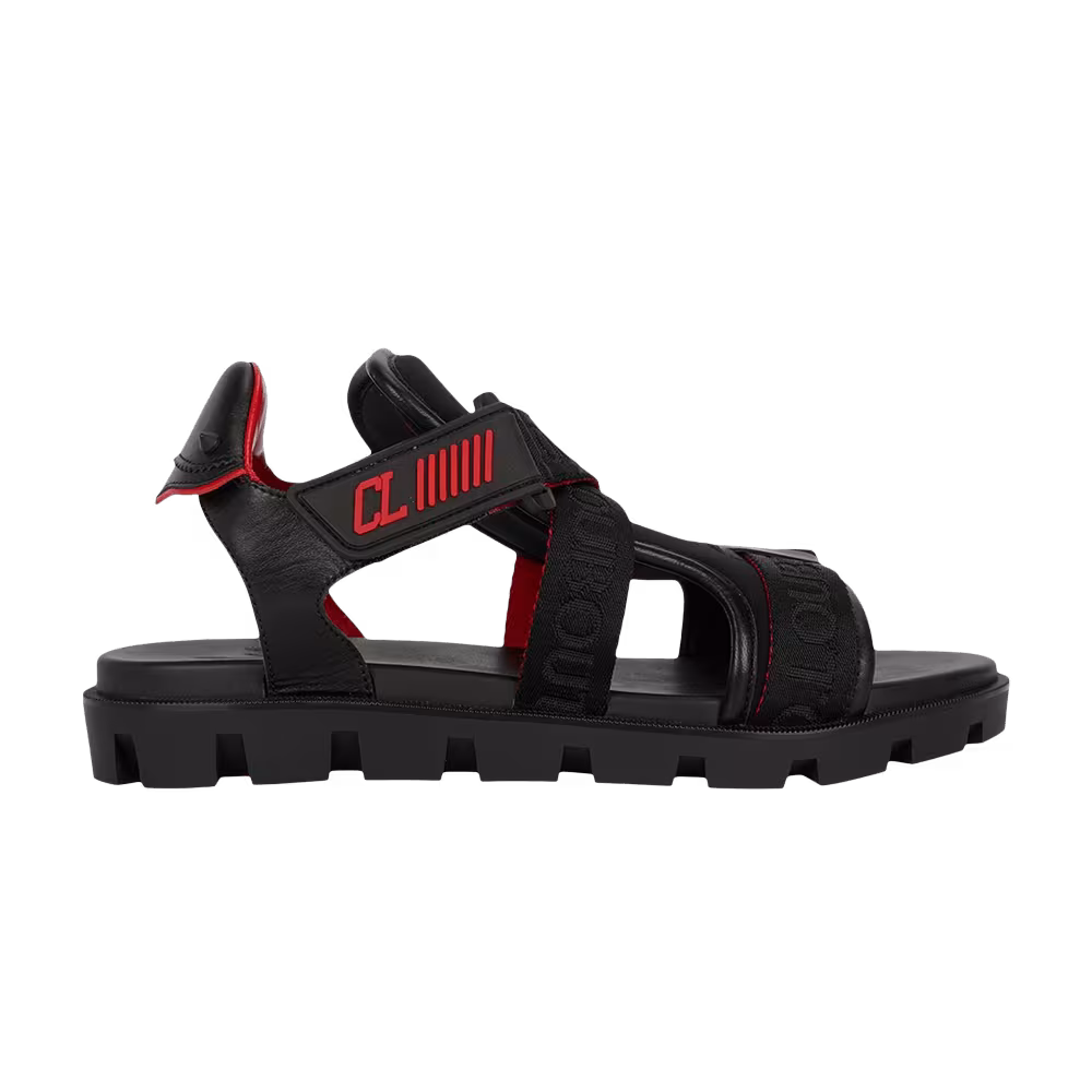 Christian Louboutin Velcrissimo Spiked Sandal Black Red