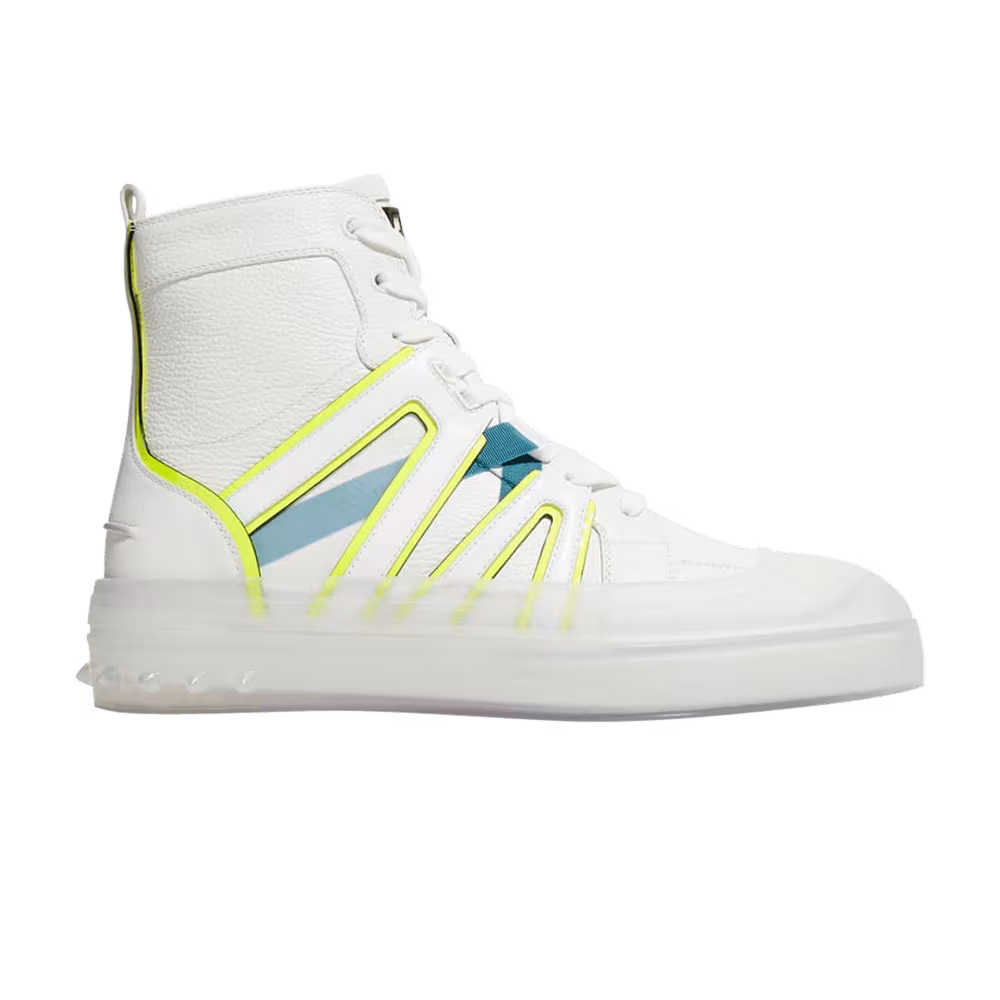Christian Louboutin Vida Top Flat White Neon Caged