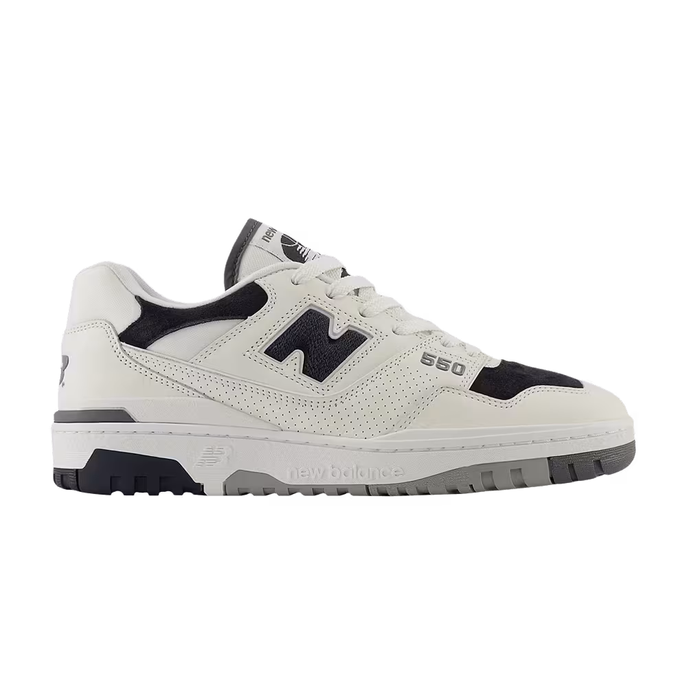New Balance 550 Suede Toe Pack - White Black