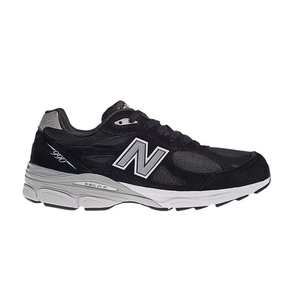 New Balance 990v3 Made in USA 2E Wide Black White