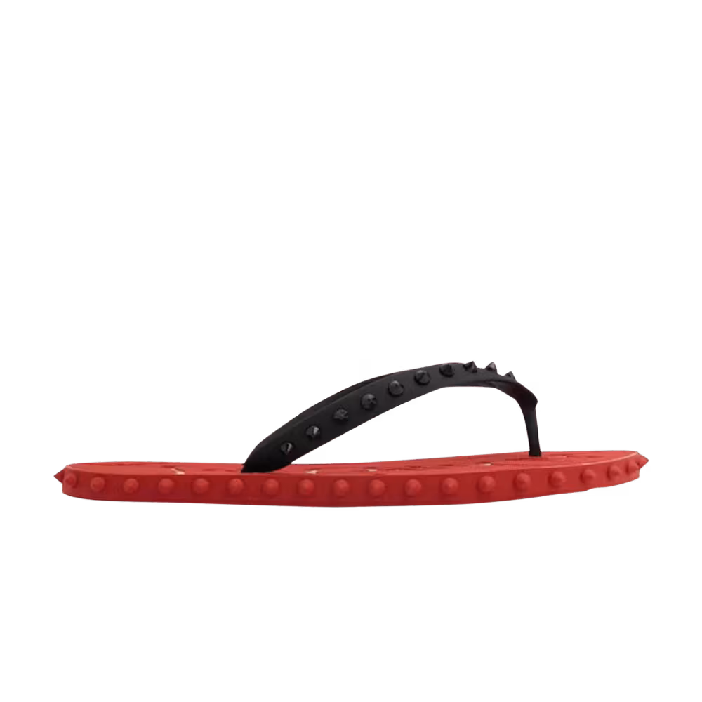 Christian Louboutin Super Loubi Flip Flop Black Red
