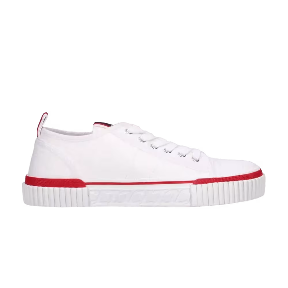 Christian Louboutin Pedro Junior Flat White Red