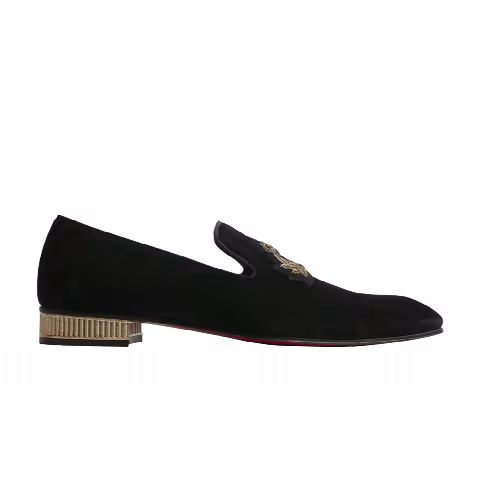 Christian Louboutin Captain Colonnaki Flat Veau Velours 'Black Bronzo'