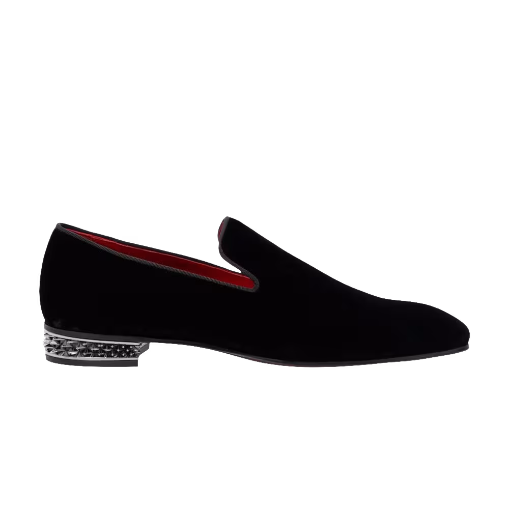 Christian Louboutin Dandyrocks Flat Black Lin Loubi