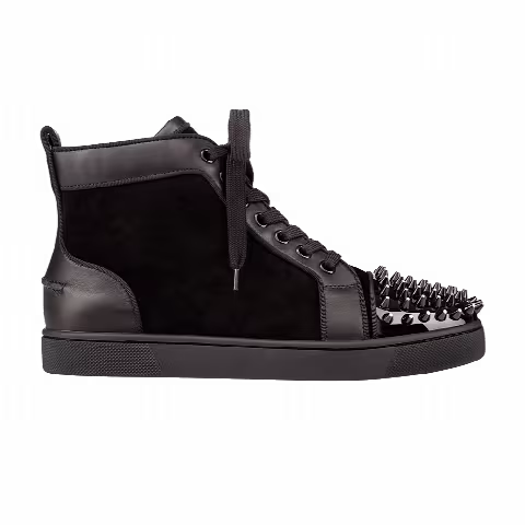 Christian Louboutin Loubille Flat Patent Spiked 'Black'