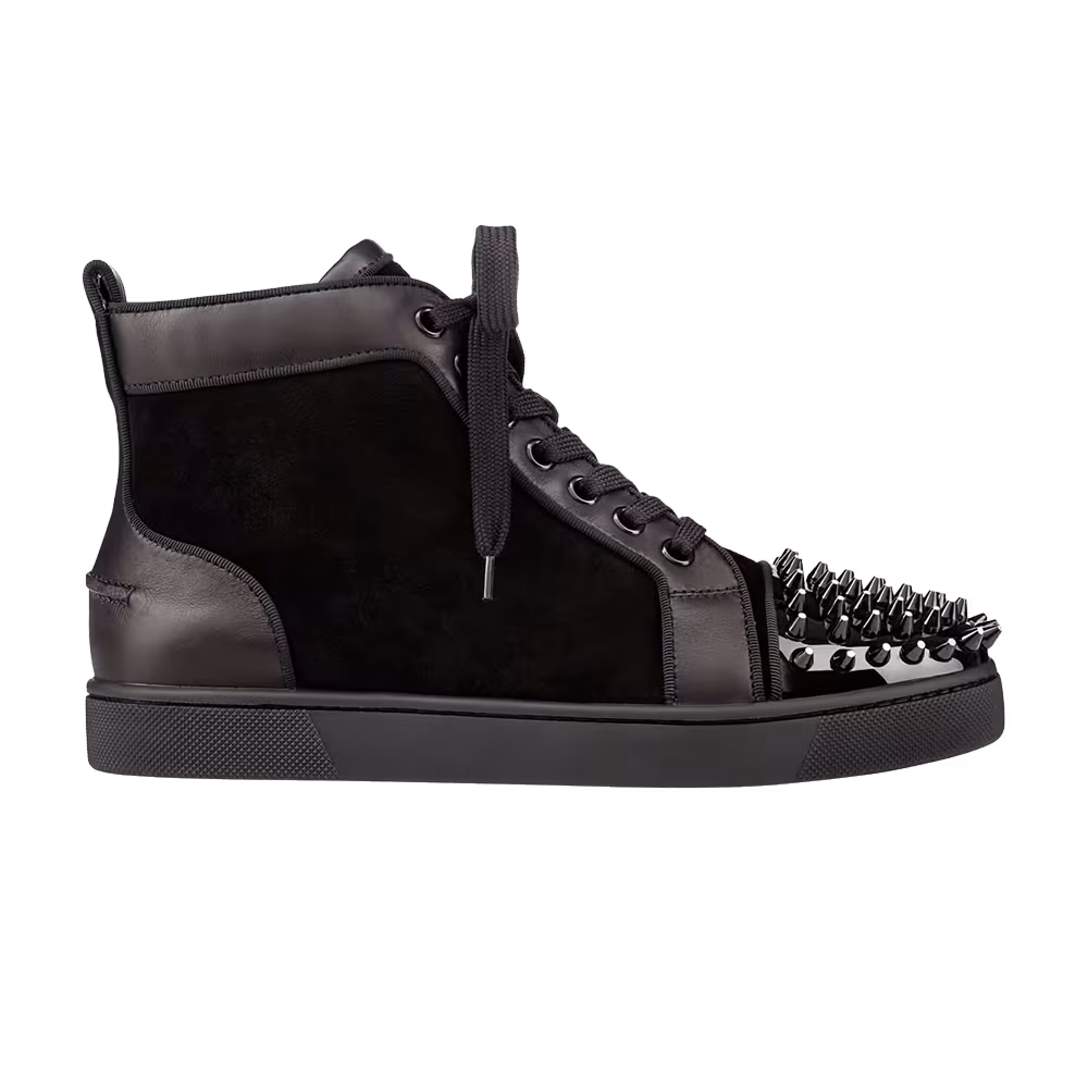 Christian Louboutin Loubille Flat Patent Spiked Black