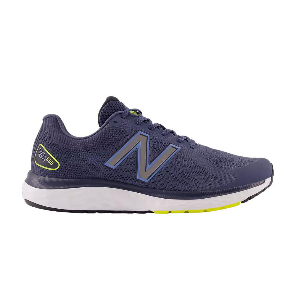 New Balance 680v7 4E Wide Navy Yellow