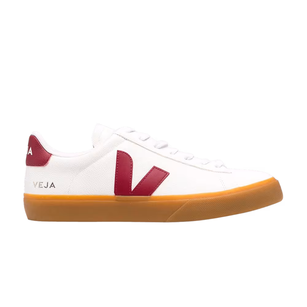 Veja Campo Chromefree Lace-Up White Marsala