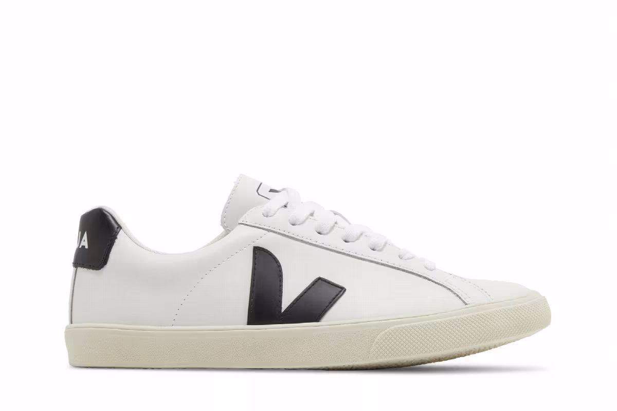 Veja Women's Esplar Leather White Black, view 2