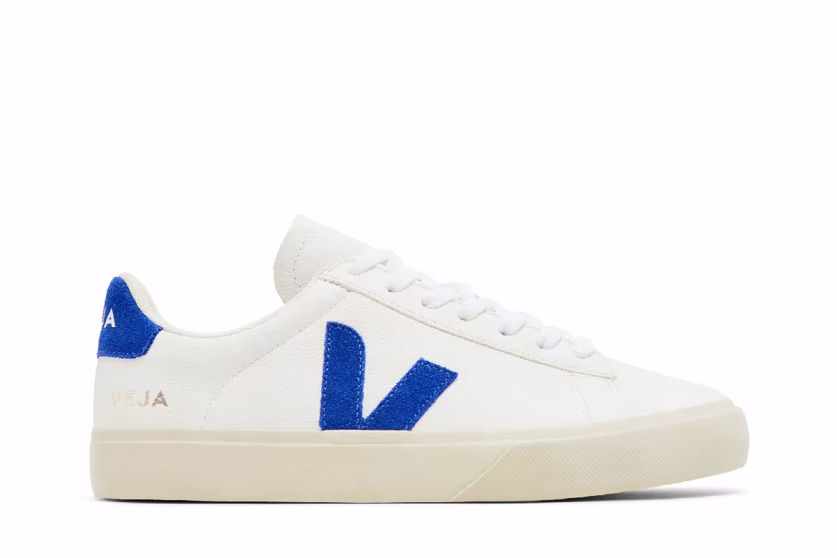 Veja Campo Chromefree Lace-Up White Cobalt Blue, view 2