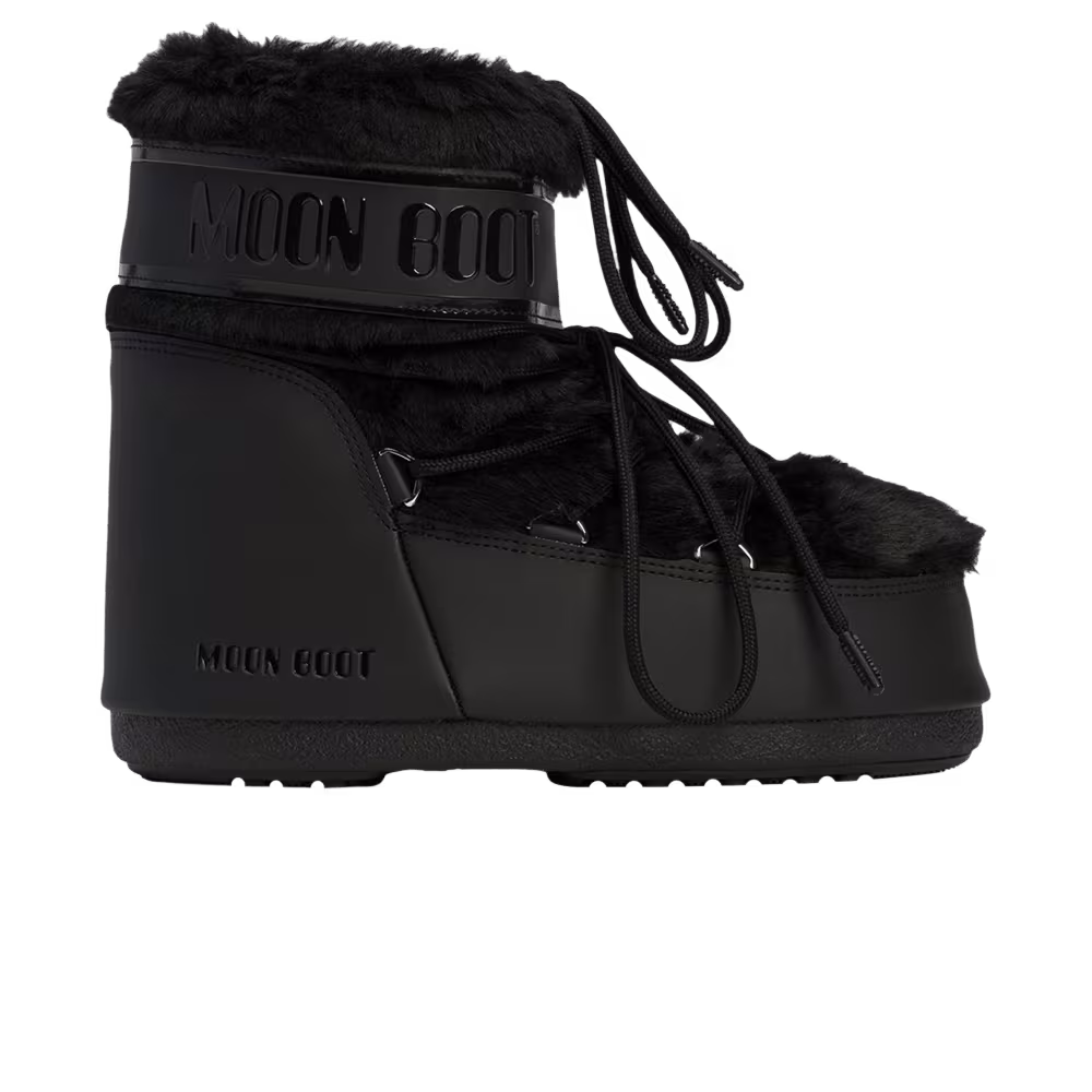 Moon Boot Icon Faux-Fur Low Boot Black