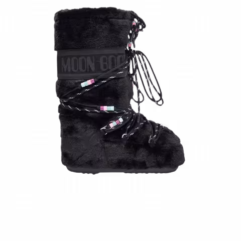 Moon Boot Icon Faux-Fur Boot 'Black Beads'