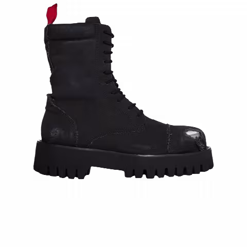 424 Distressed Canvas X Boot 'Black'