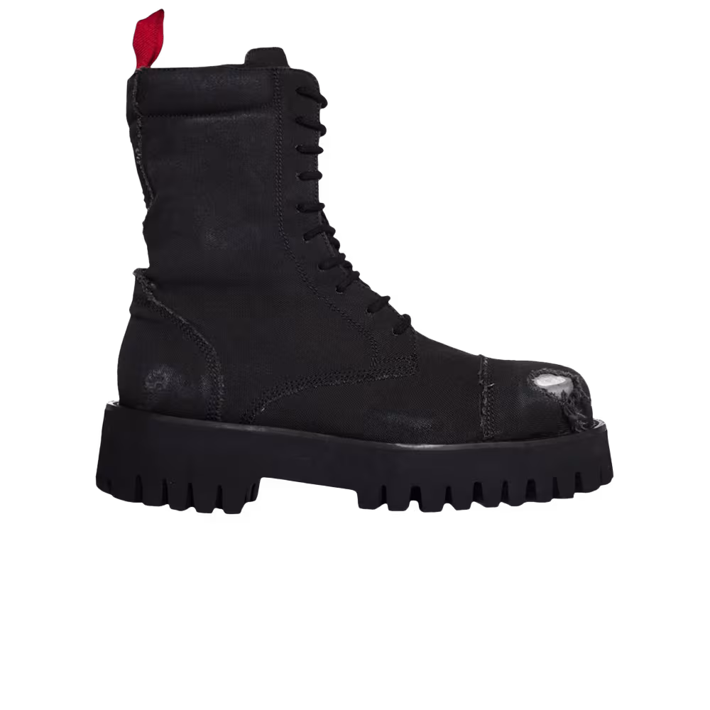 424 Distressed Canvas X Boot Black