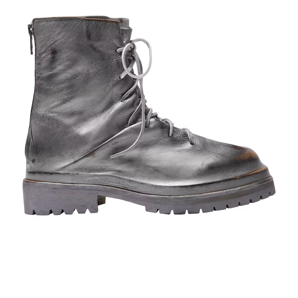 424 Laced Up Boot Silver