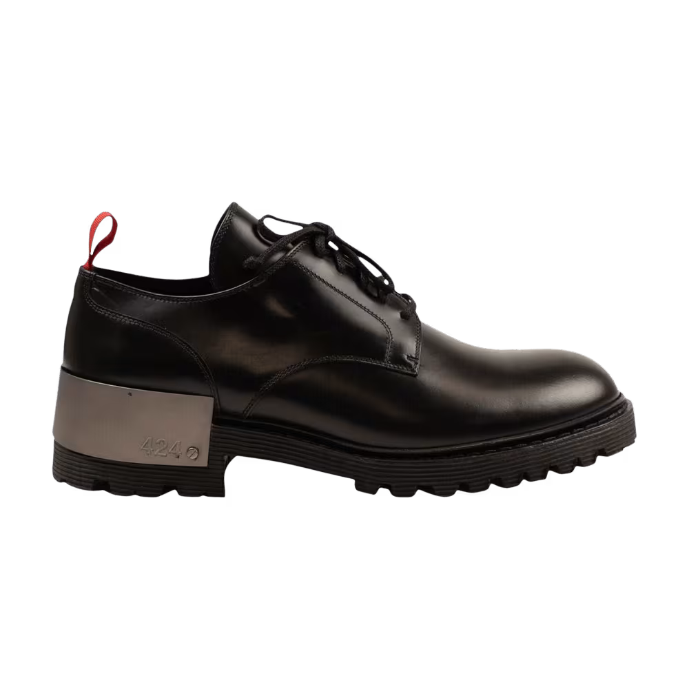 424 Oxford Low Metal Heel - Black
