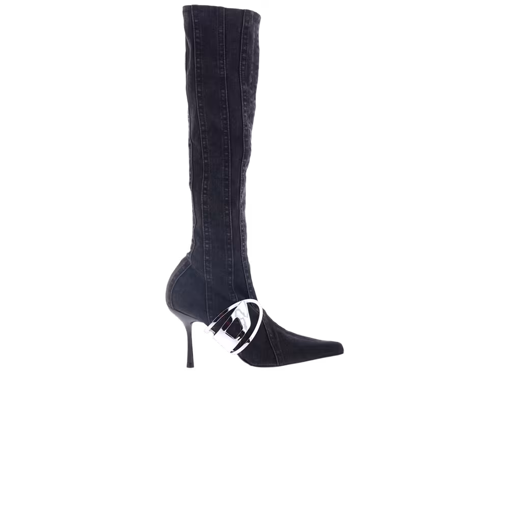 Diesel Women's D-Eclipse Knee High Boot Black Denim