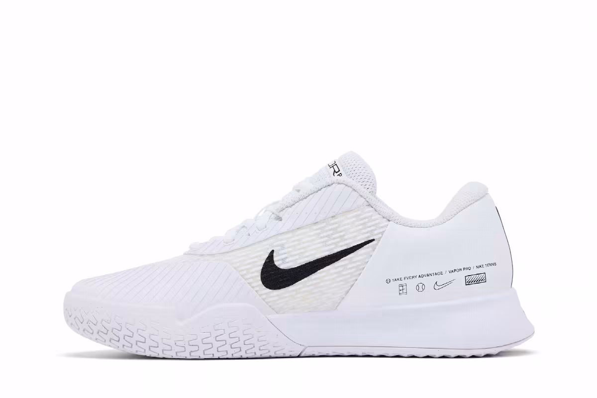 Women's NikeCourt Air Zoom Vapor Pro 2 White Black, view 4