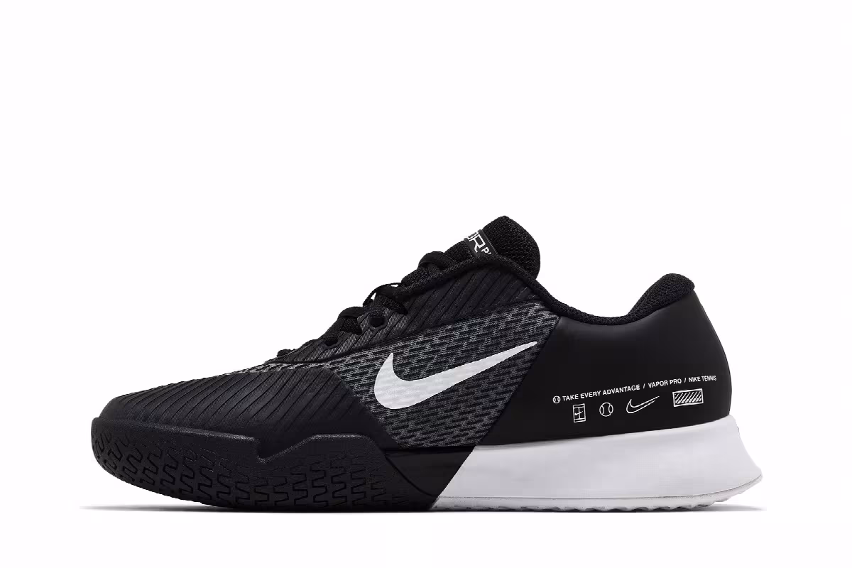 NikeCourt Air Zoom Vapor Pro 2 HC Black White, view 4