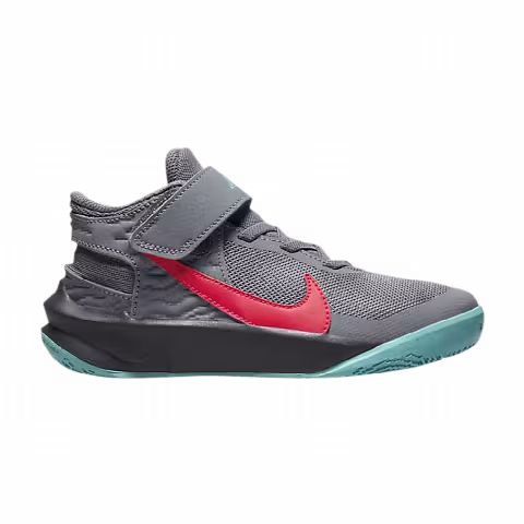 Nike Team Hustle D10 FlyEase PS 'Grey Teal Siren Red'