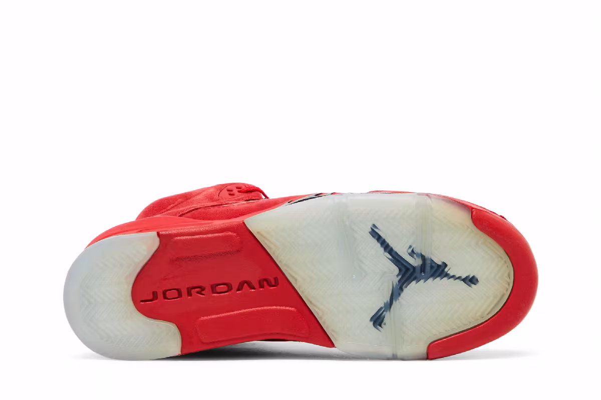 Air Jordan 5 BG Red Suede, view 5