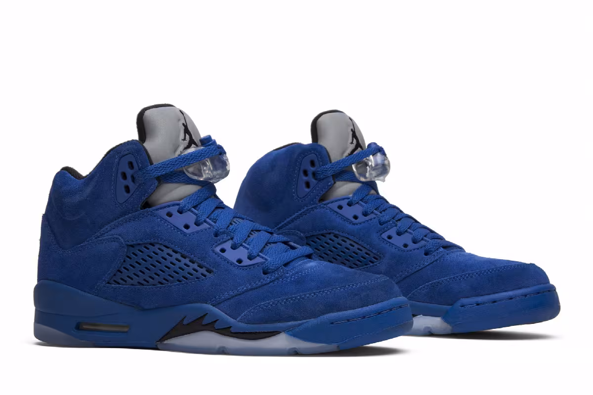 Air Jordan 5 GS Blue Suede, view 9