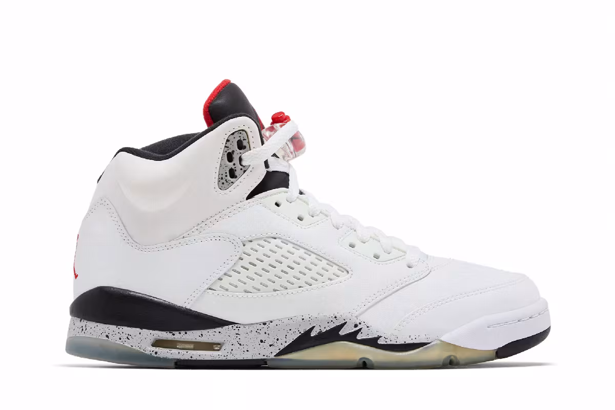 Air Jordan 5 GS White Cement, view 2
