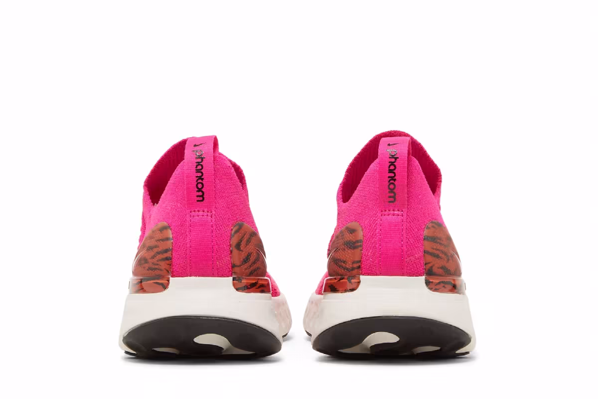 Nike Women's React Phantom Run Flyknit 2 Pink Prime Zebra, view 7
