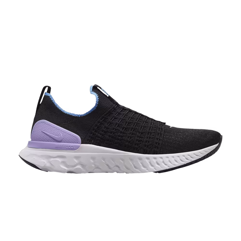 Nike Women's React Phantom Run Flyknit 2 Black Lilac