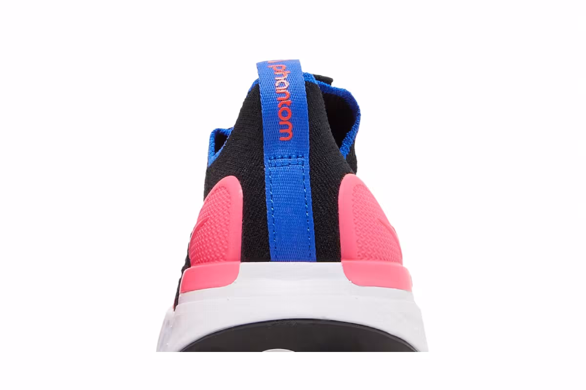 Nike Women's React Phantom Run Flyknit 2 Black Bright Crimson, view 8