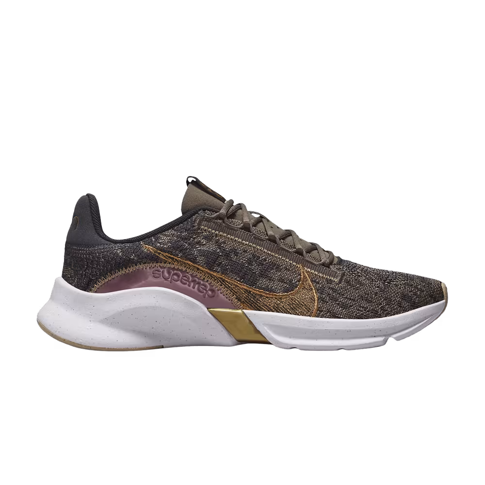 Nike Women's SuperRep Go 3 Next Nature Flyknit Premium Olive Grey Metallic Copper