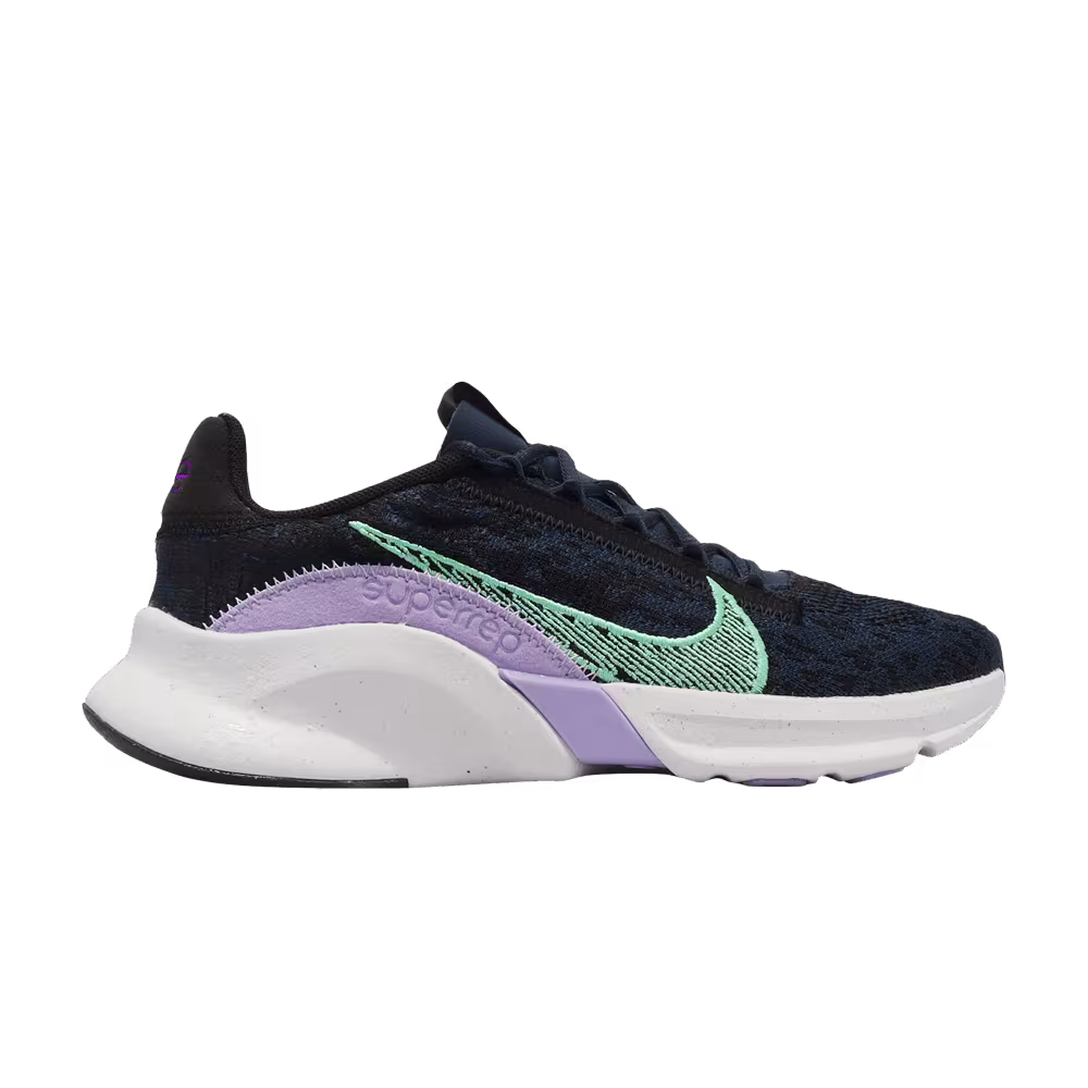 Nike Women's SuperRep Go 3 Flyknit Next Nature Armoury Navy Green Glow