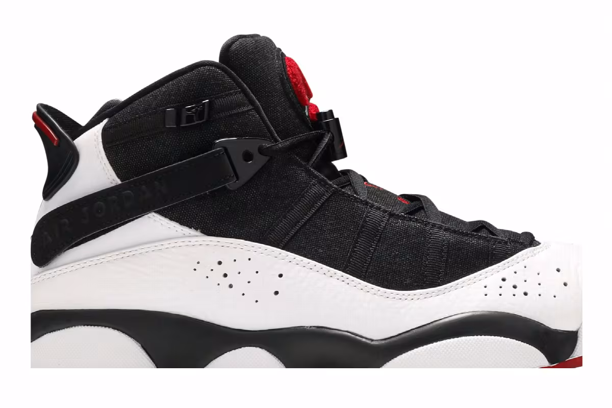 Air Jordan 6 Rings Black White Gym Red, view 3
