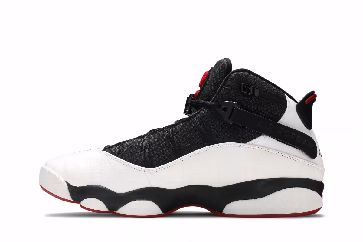 Air Jordan 6 Rings Black White Gym Red, view 4