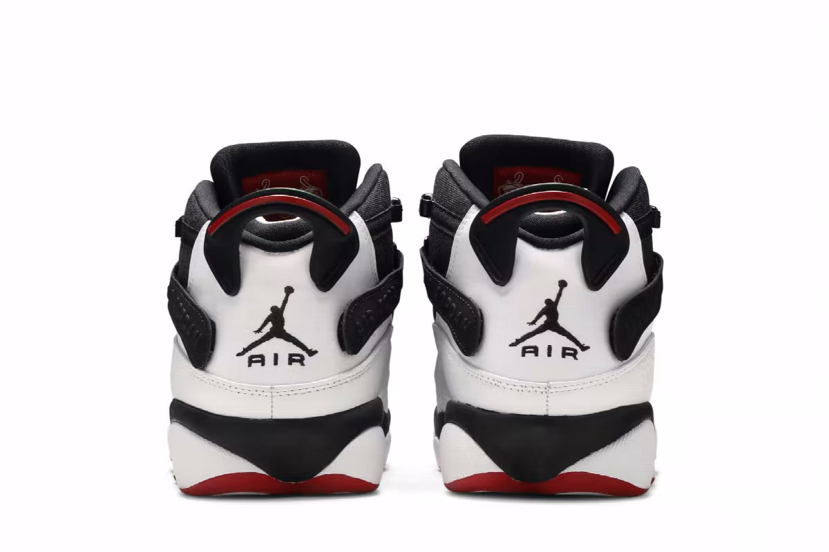 Air Jordan 6 Rings Black White Gym Red, view 7