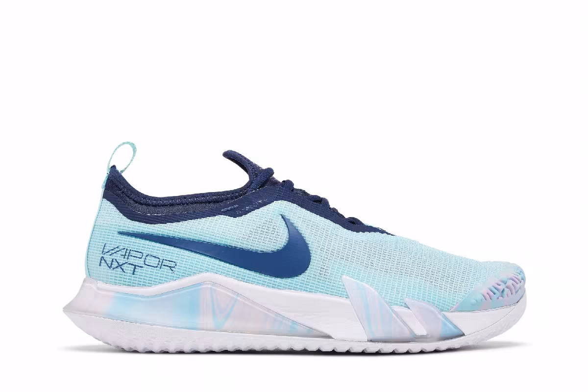 Women's NikeCourt React Vapor NXT Glacier Ice Midnight Navy, view 2
