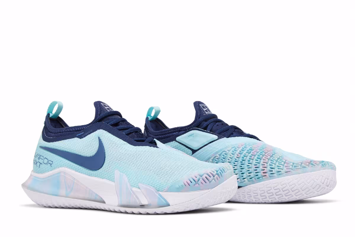 Women's NikeCourt React Vapor NXT Glacier Ice Midnight Navy, view 9