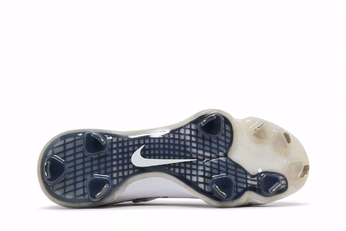 Nike Force Zoom Trout 7 Pro Mid White Metallic Gold, view 5