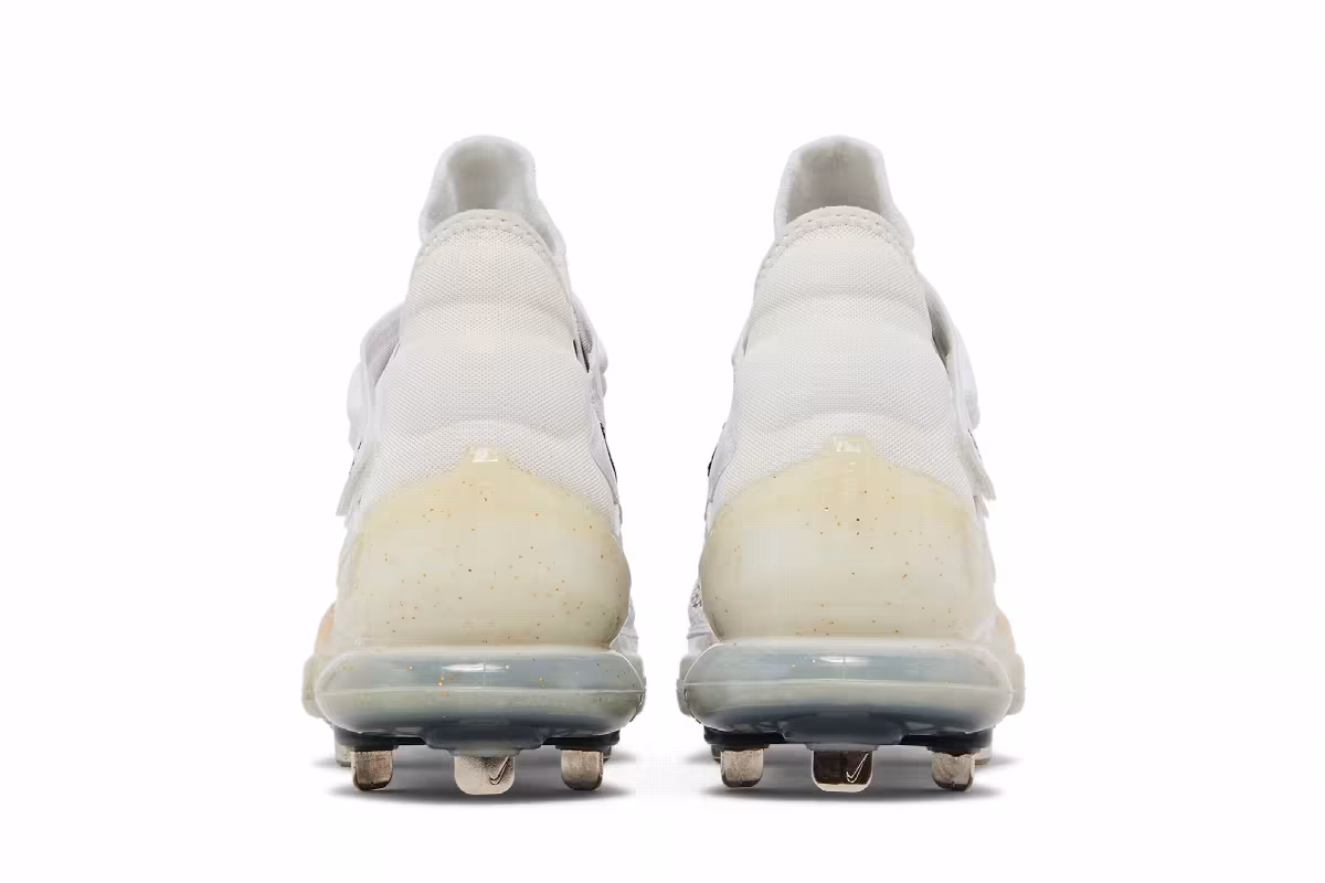 Nike Force Zoom Trout 7 Pro Mid White Metallic Gold, view 7