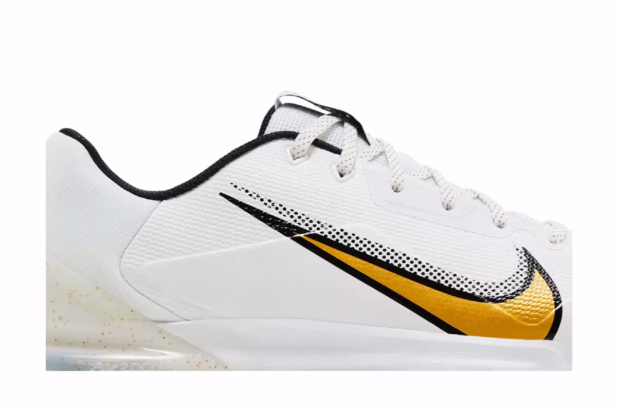 Nike Force Zoom Trout 7 Pro White Metallic Gold, view 3