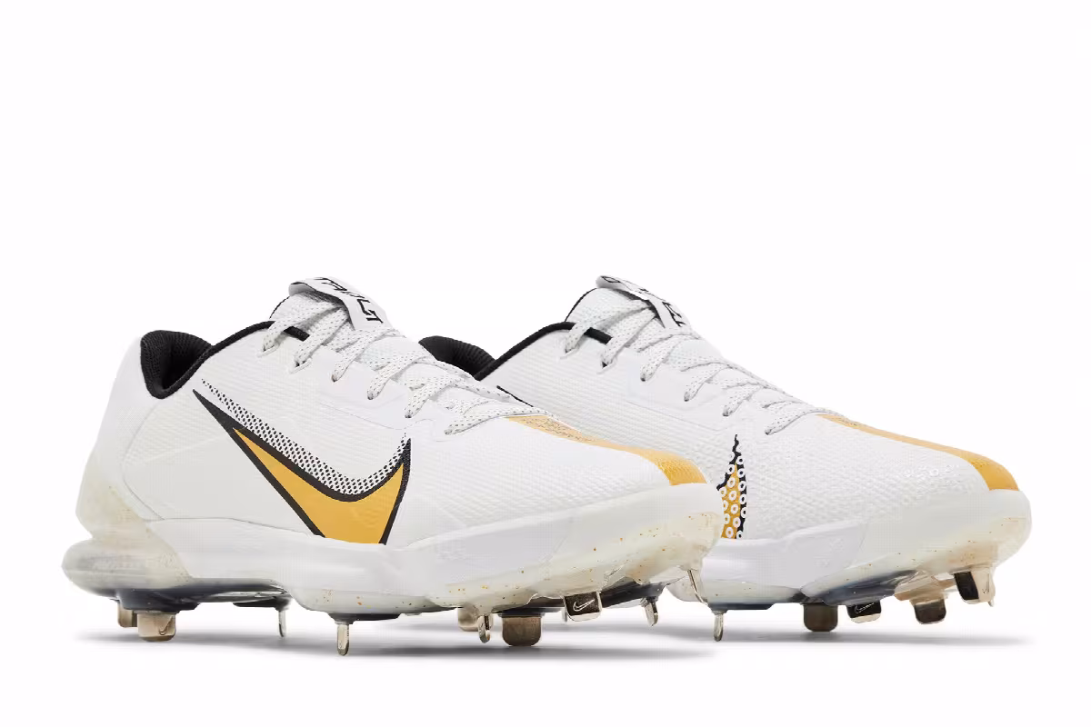 Nike Force Zoom Trout 7 Pro White Metallic Gold, view 9