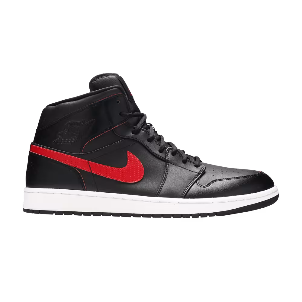 Air Jordan 1 Mid Black Team Red