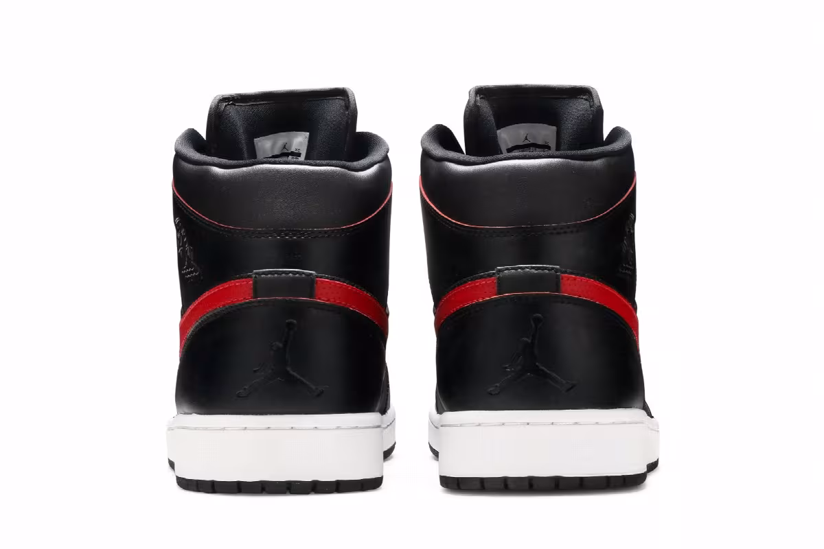 Air Jordan 1 Mid Black Team Red, view 7