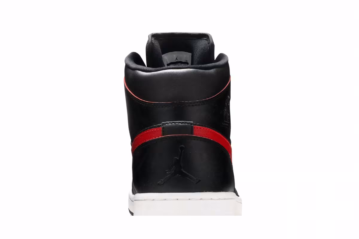 Air Jordan 1 Mid Black Team Red, view 8