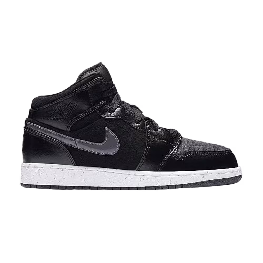 Air Jordan 1 Mid Premium GS Black Dark Grey