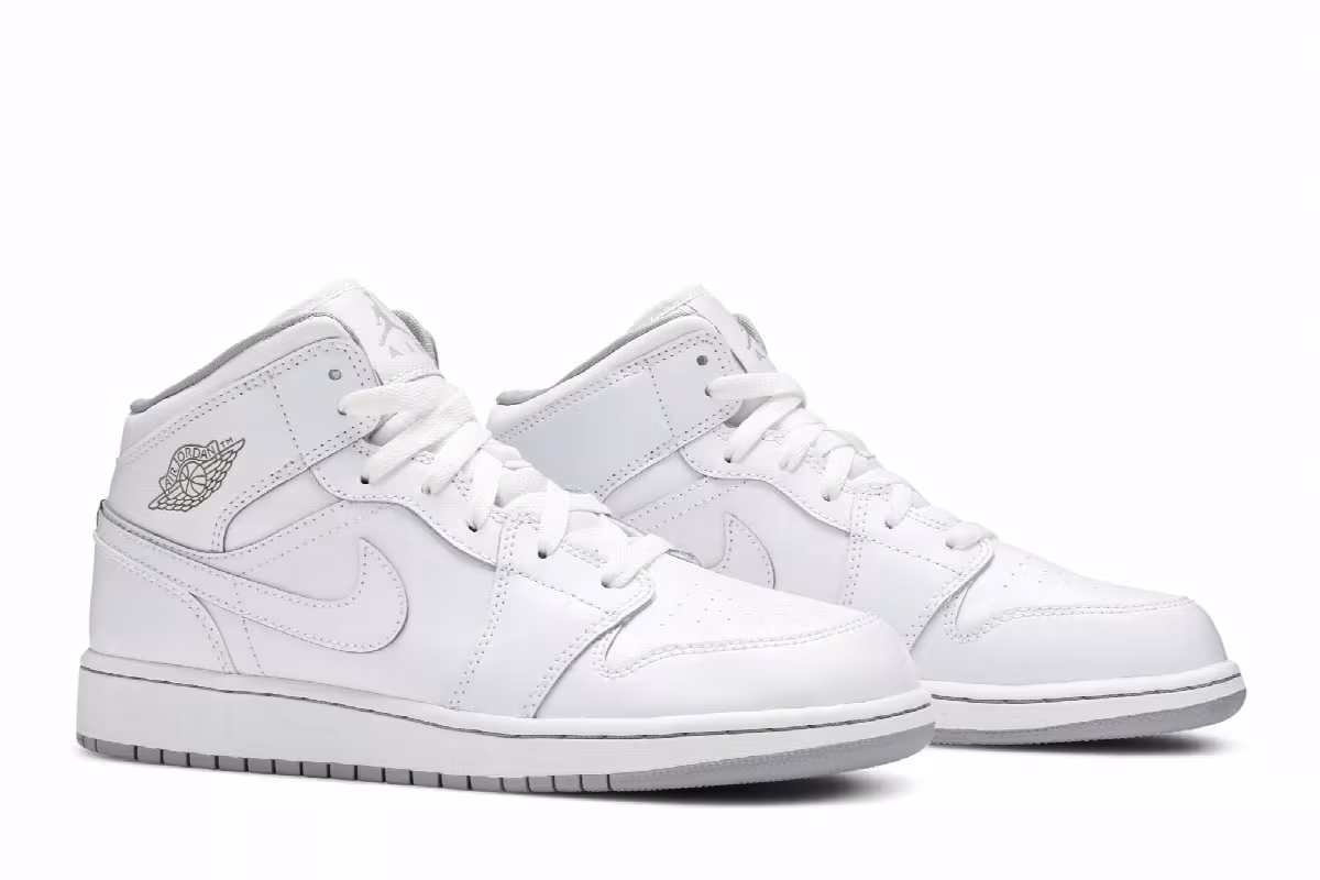 Air Jordan 1 Mid GS White Wolf Grey, view 9